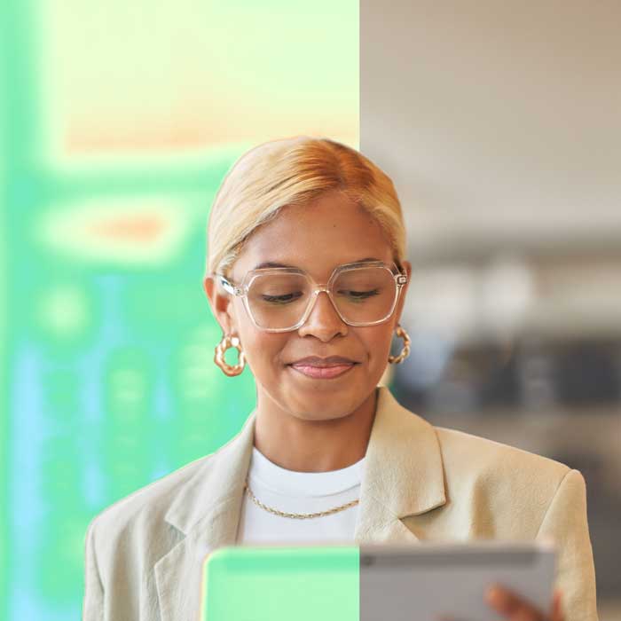 Person using a tablet